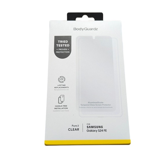 Z5N BodyGuardz Pure2 Tempered Glass Screen Protector Samsung Galaxy S24 FE Clear - Picture 1 of 2